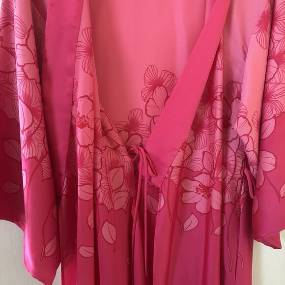 Natori Womens Nightgown Robe S Pink Tropical Floral Lounge Sleep Pajamas Resort - Picture 5 of 12